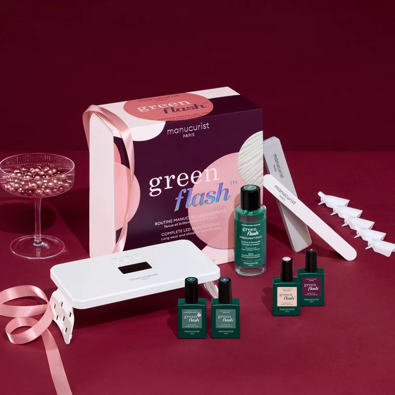 Coffret Cadeau vernis semi-permanent Green Flash™ - Prune & Pale Rose