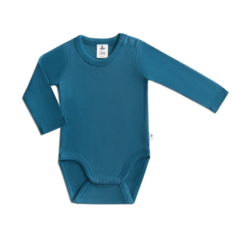 Body a maniche lunghe Cotone Organico Blu Mare