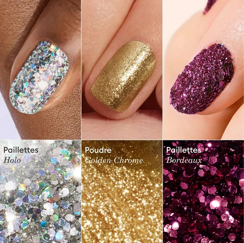 Trios de paillettes et poudres à effets