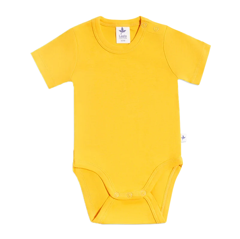 Body a maniche corte giallo | LEELA COTTON