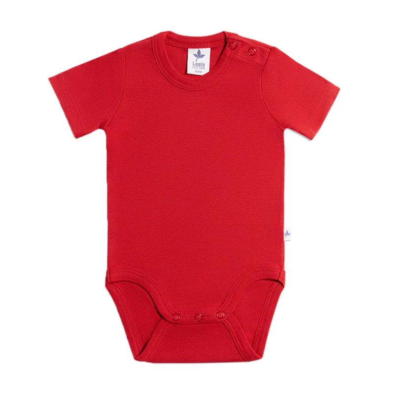 Body a maniche corte rosso | LEELA COTTON