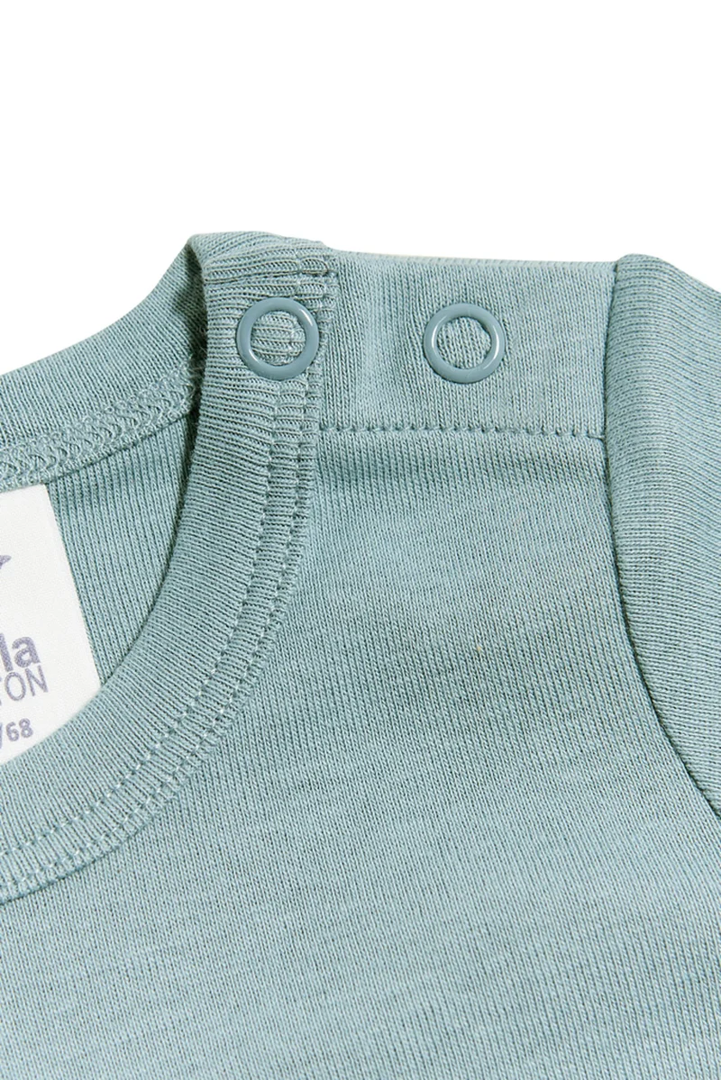 Body a maniche corte azzurro | LEELA COTTON