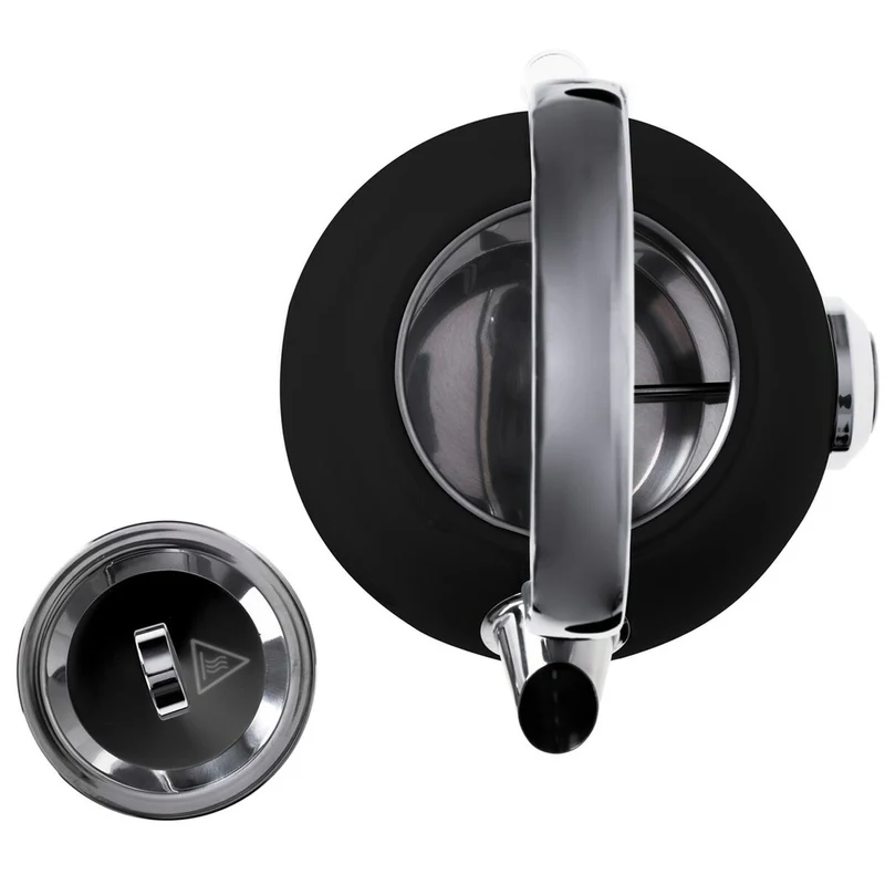 Bollitore Adler AD 1346b Nero Argento Acciaio inox 1850-2200 W 1,7 L