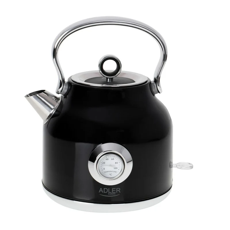 Bollitore Adler AD 1346b Nero Argento Acciaio inox 1850-2200 W 1,7 L
