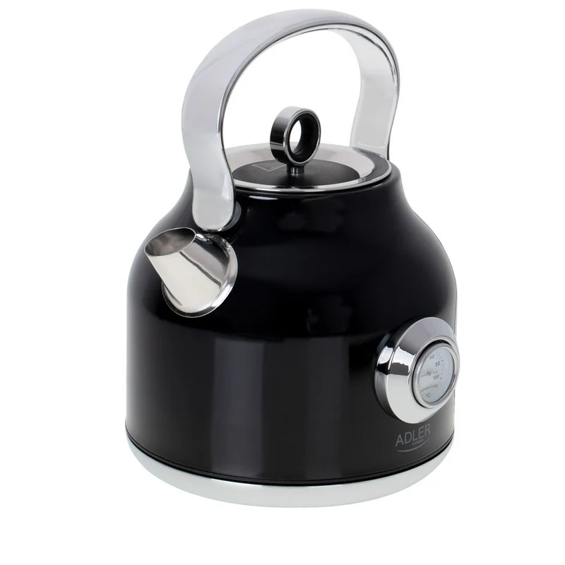 Bollitore Adler AD 1346b Nero Argento Acciaio inox 1850-2200 W 1,7 L