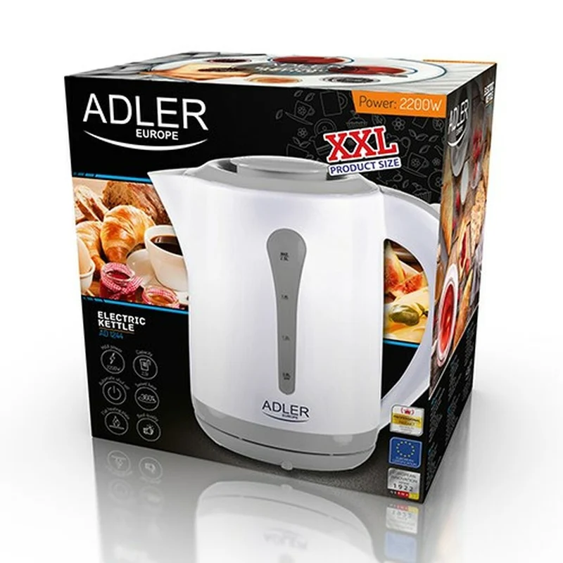 Bollitore Adler AD 1244 Plastica Bianca 2200 W 2,5 L