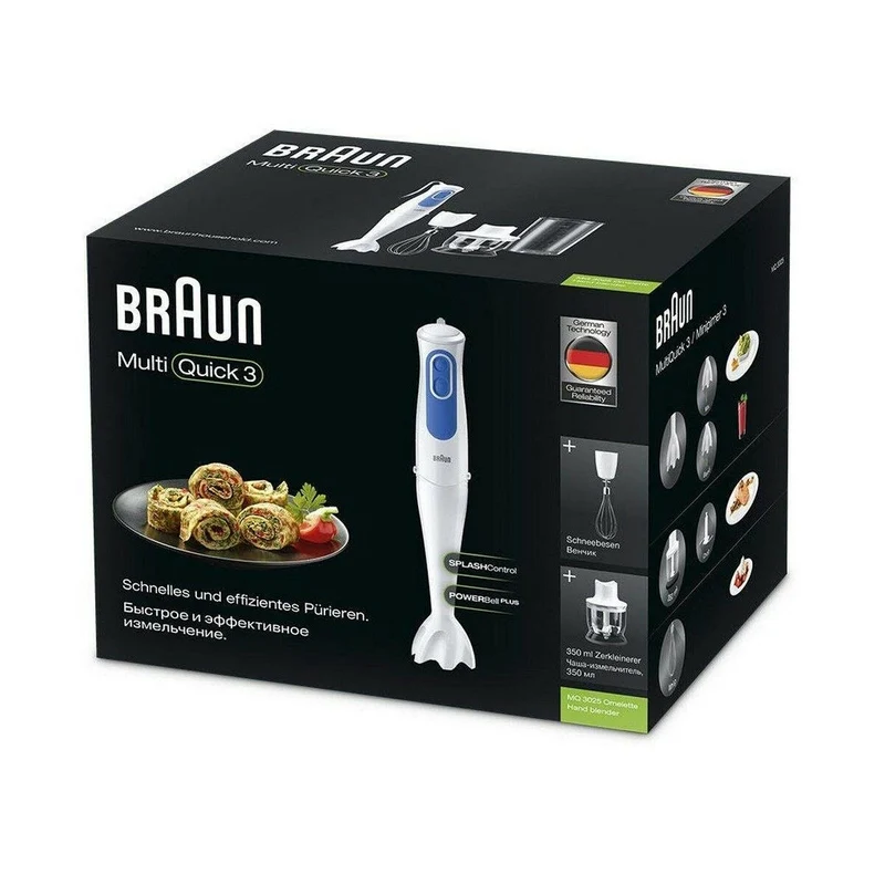 Frullatore ad immersione Braun MQ3025 700 W Bianco Bianco/Blu Blu/Bianco 700 W