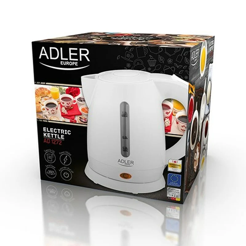 Bollitore Adler AD 1272 Bianco Nocciola Plastica 1600 W 1 L