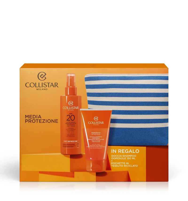 Collistar Cofanetto Latte Spray Abbronzante Idratante Viso-Corpo SPF20