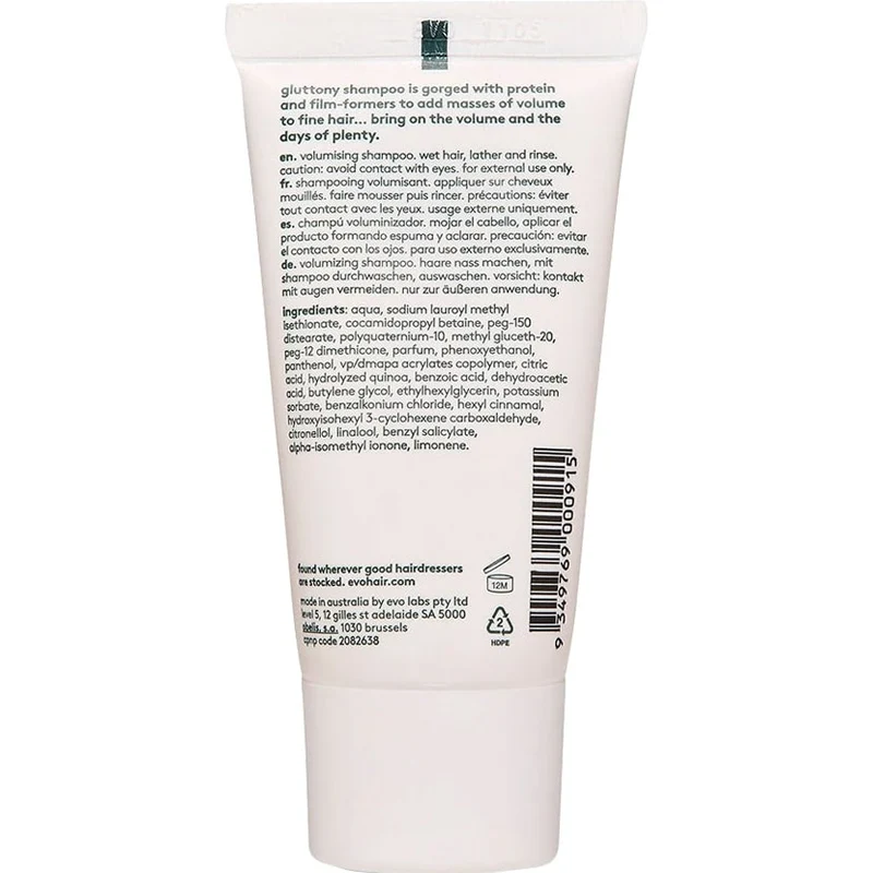 Gluttony Volumising Travel Shampoo 30ml