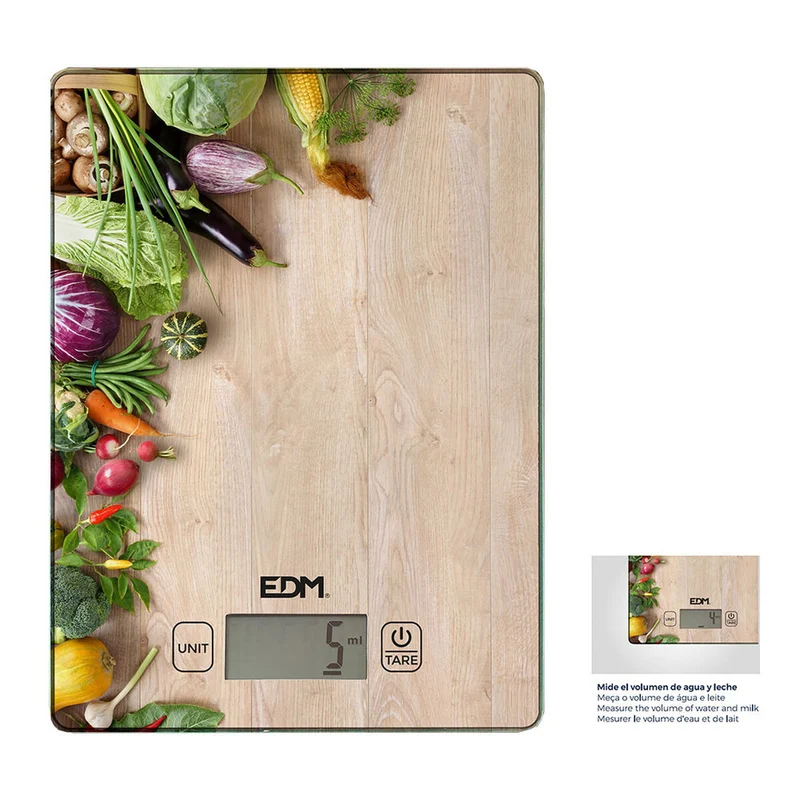 bilancia da cucina EDM 07527 marrone legno 5 kg