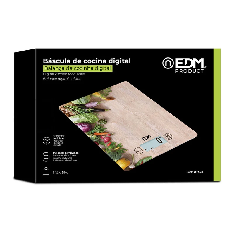 bilancia da cucina EDM 07527 marrone legno 5 kg