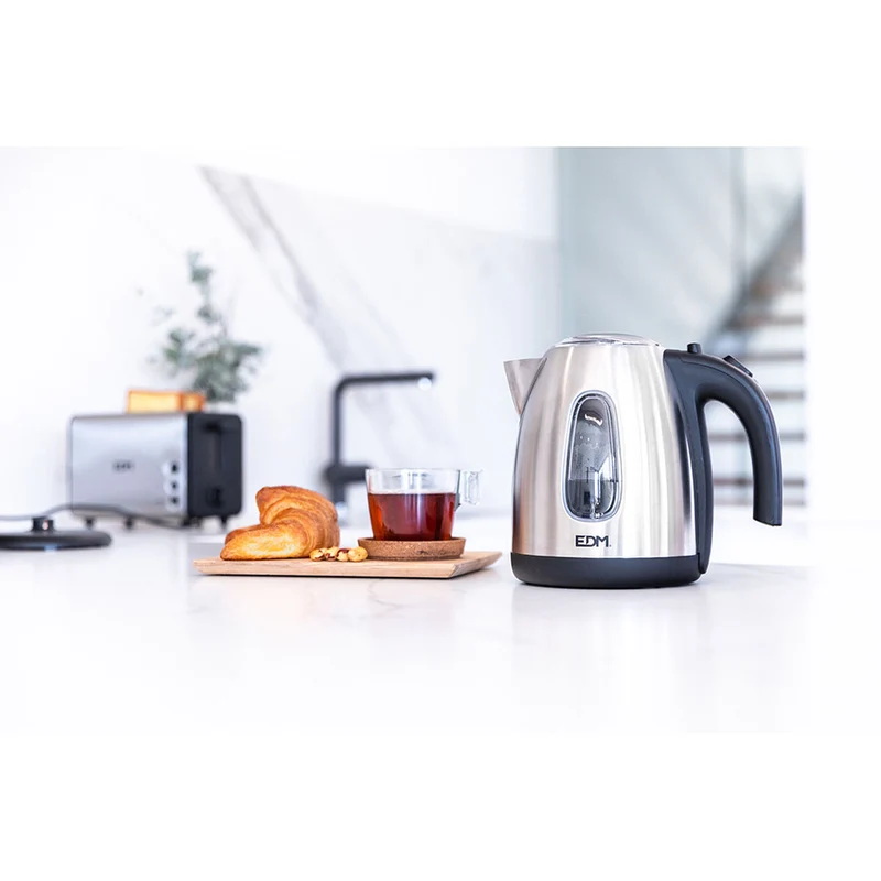 Bollitore EDM 07656 Bollitore Nero Acciaio inox 2200 W 1,7 L