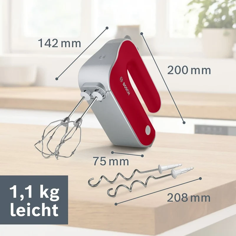 Frullatore/impastatrice per pasticceria BOSCH MFQ40303 Rosso 500 W 500W