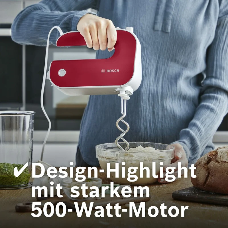 Frullatore/impastatrice per pasticceria BOSCH MFQ40303 Rosso 500 W 500W