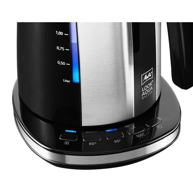 Bollitore e Bollitore Elettrico Melitta LOOK AQUA DELUXE BLACK EU Nero/Argento Acciaio inox 2400 W 1,7 L