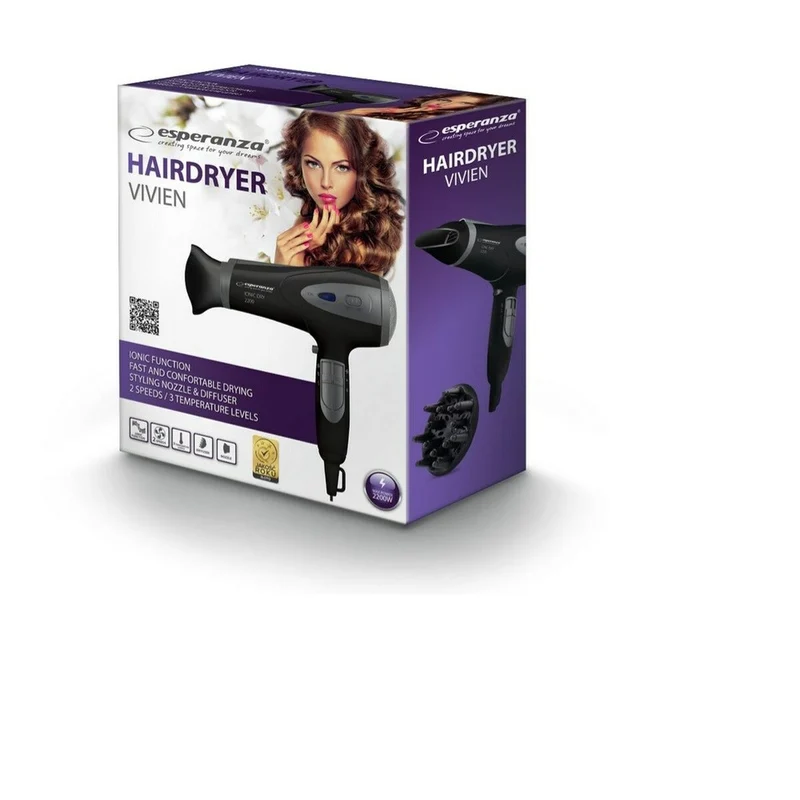 Asciugacapelli Esperanza EBH005K Nero 2200 W