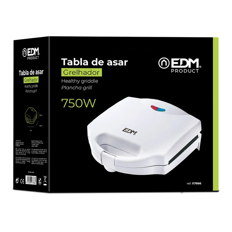 Sandwich Maker EDM 07666 Bianco 750 W