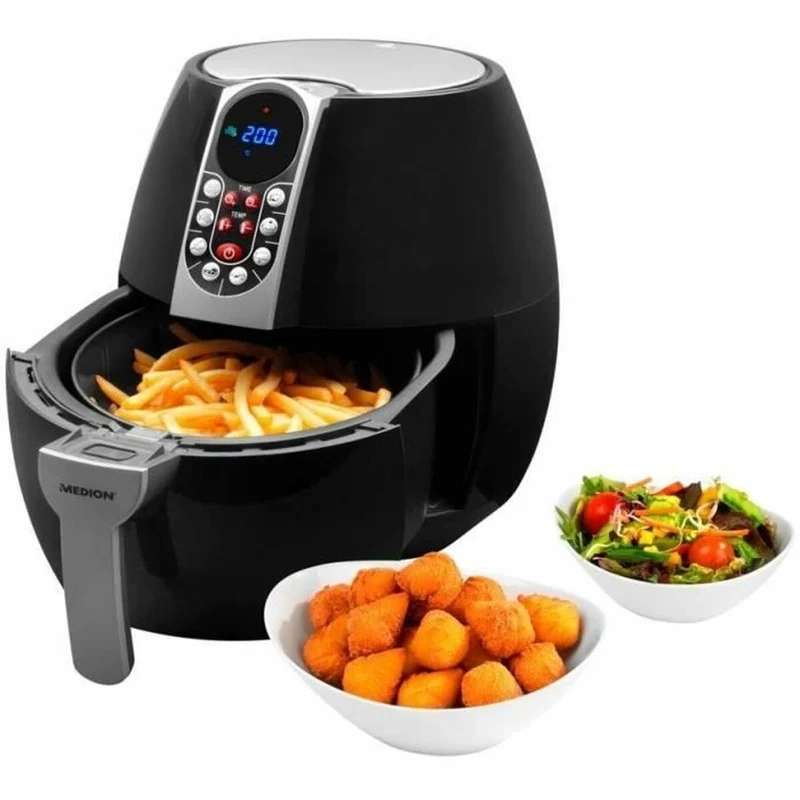 Friggitrice ad aria Medion 1500 W 2,8 L Nero/Argento