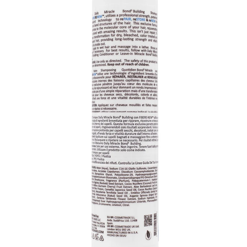 Rebond Daily Miracle Bond3 Building Shampoo 300ml - shampoo ristrutturante