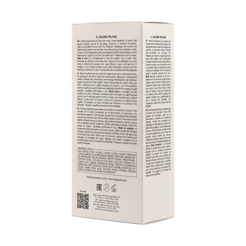 Alfaparf Milano Il Salone Plex Rebuilder Booster 4x15ml - siero ristrutturante per capelli rovinati