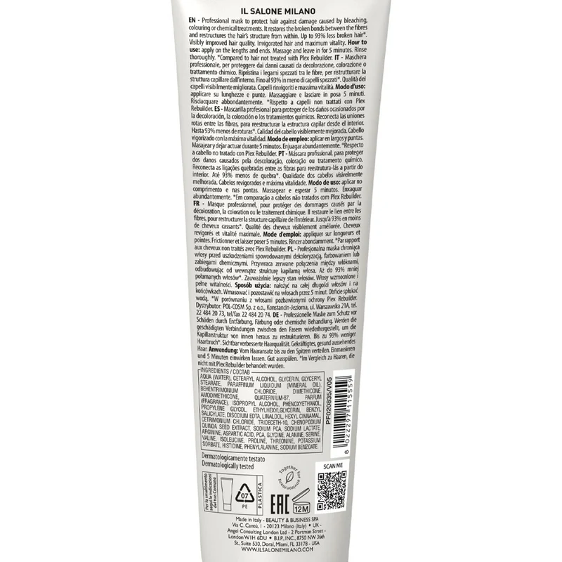 Alfaparf Milano Il Salone Plex Rebuilder Mask 150ml - maschera ristrutturante per capelli rovinati