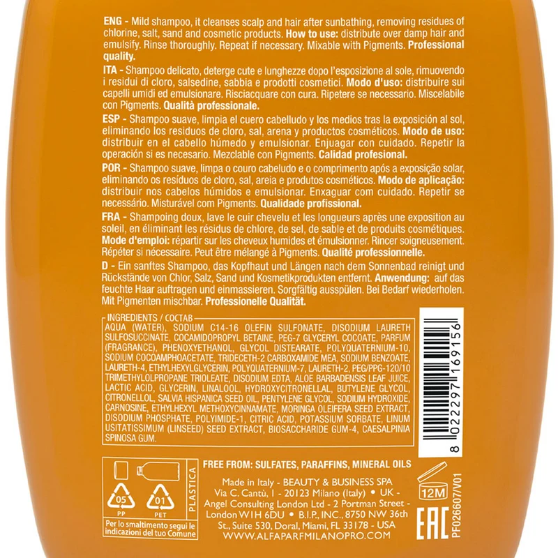 Alfaparf Milano Semi di Lino Sunshine After Sun Low Shampoo 250ml - shampoo delicato doposole