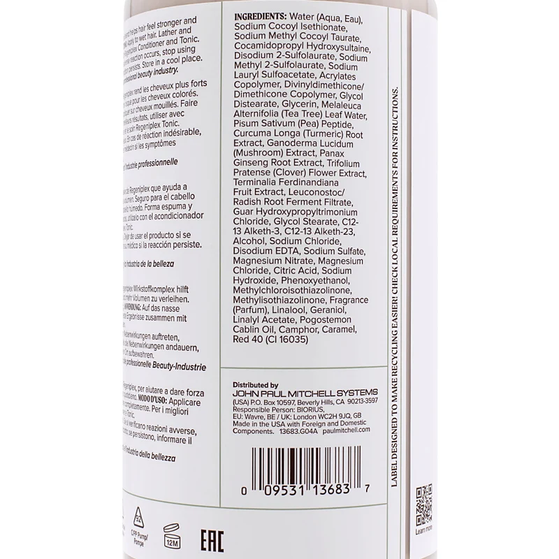 Paul Mitchell Tea Tree Scalp Care Regeniplex Shampoo 1000ml - shampoo volumizzante