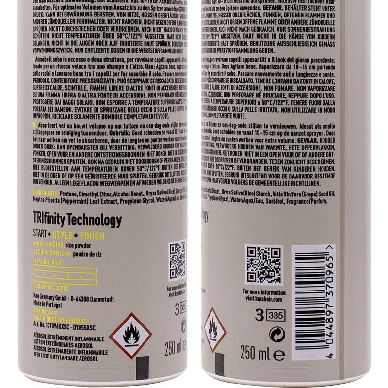 KMS Hair Play Makeover Spray Dry Shampoo 250ml - shampoo secco texturizzante