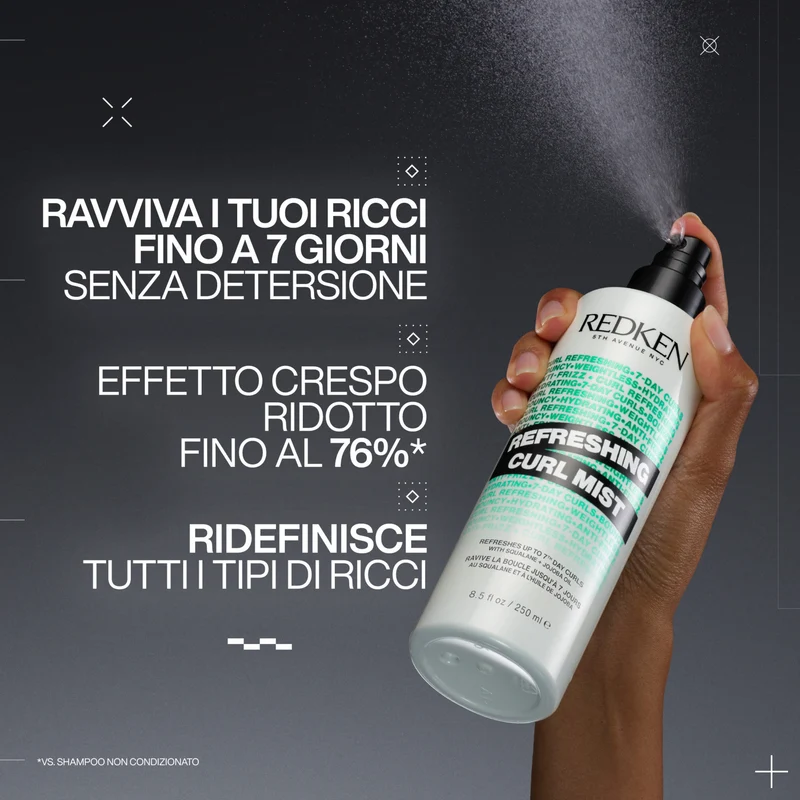 Redken Refreshing Curl Mist 250 ML – Spray Ravviva Ricci Idratante e Definente