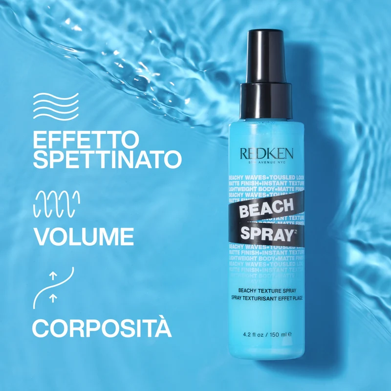 Redken Beach Spray 150 ML – Spray Effetto Mare per Onde Naturali e Capelli Mossi