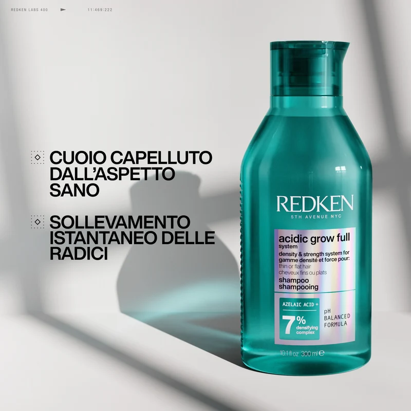 Redken Acidic Grow Full System Shampoo 300 ML – Shampoo Volumizzante e Riequilibrante per Cuoio Capelluto
