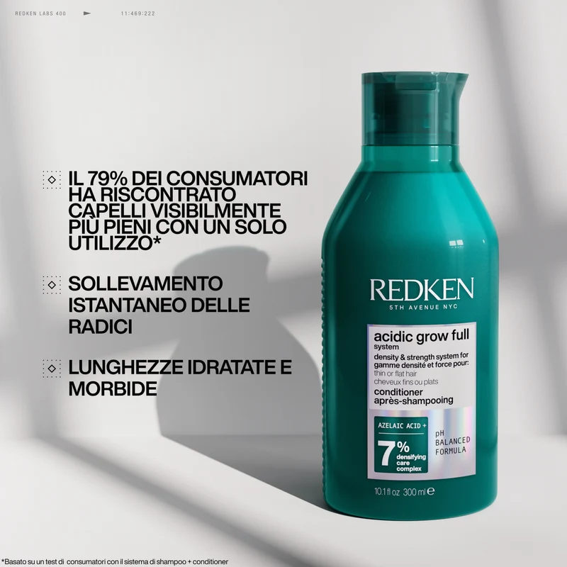 Redken Acidic Grow Full System Conditioner 300 ML – Balsamo Leggero e Idratante per Capelli Fini