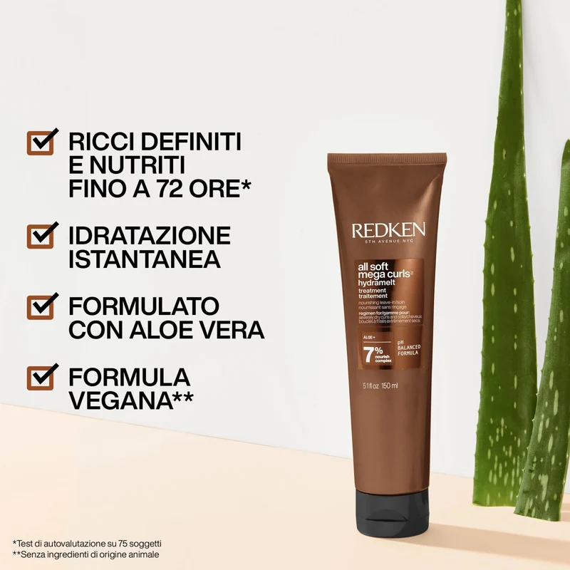 Redken All Soft Mega Curls Hydramelt Leave-In 150 ML – Trattamento Leave-In per Capelli Ricci