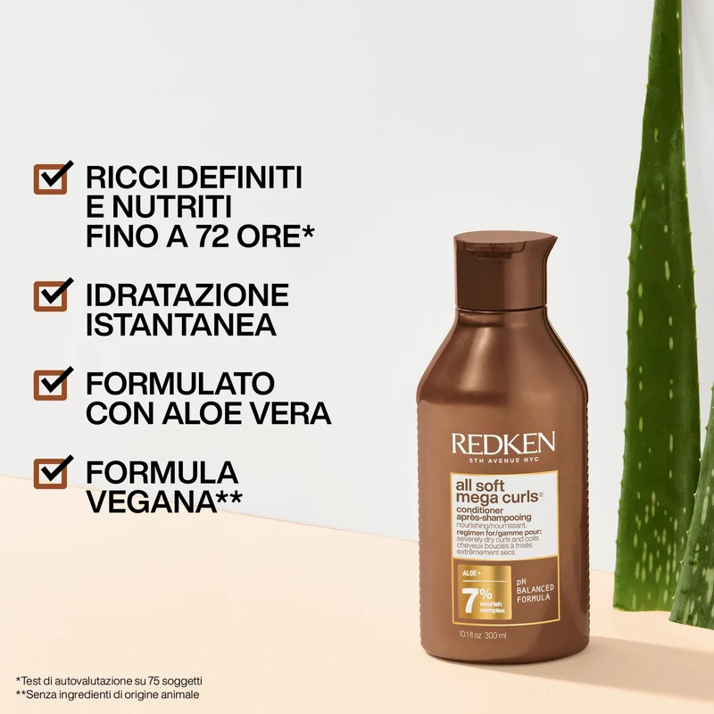 Redken All Soft Mega Curls Conditioner 300 ML – Balsamo Idratante per Capelli Ricci