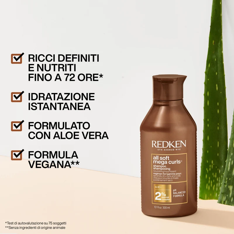 Redken All Soft Mega Curls Shampoo 300 ML – Shampoo per Capelli Ricci