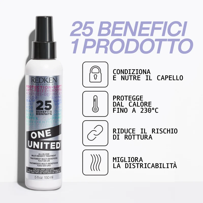 Redken One United Leave-In 150 ML – Leave-In per Tutti i Tipi di Capelli