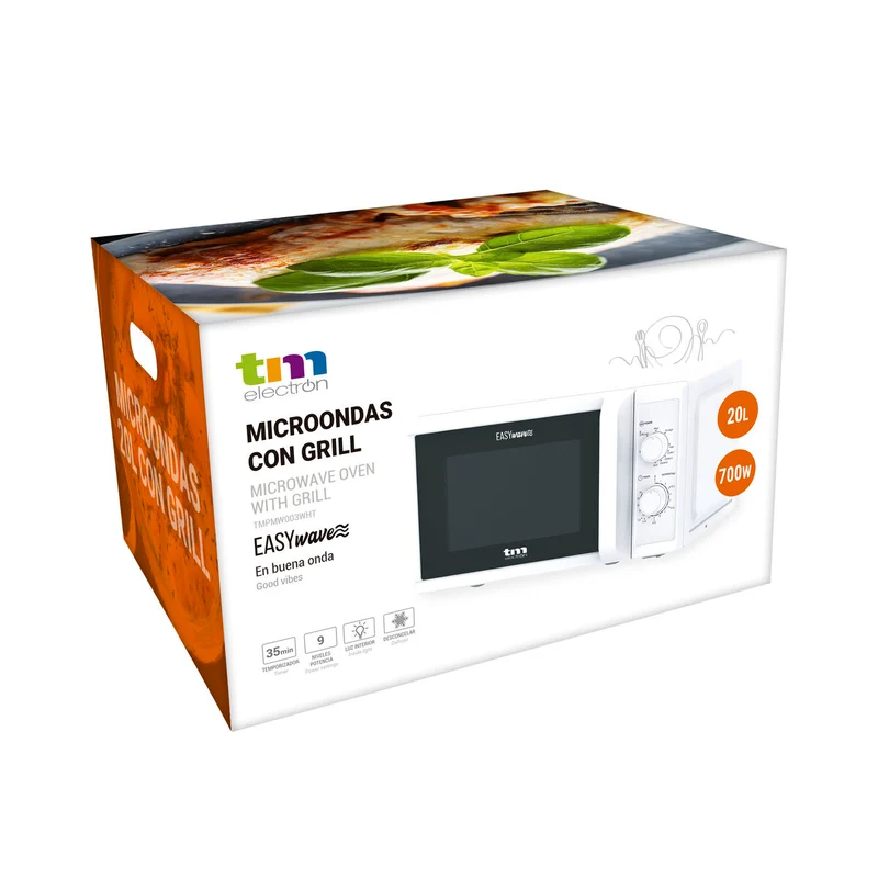 Microonde con Grill TM Electron White 700 W 20 L