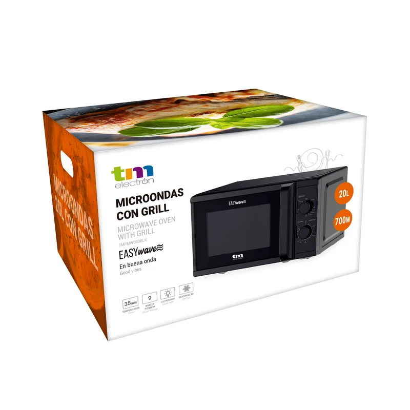 Microonde con Grill TM Electron Black 700 W 20 L