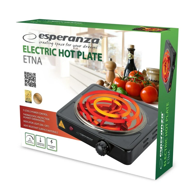 Fornello da campeggio Esperanza EKH012K 1000 W