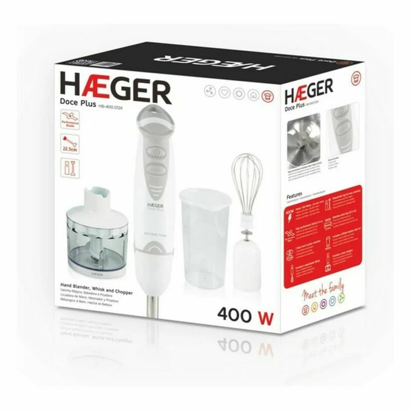 Frullatore ad immersione Haeger HB-400.012A Bianco 400 W 400W