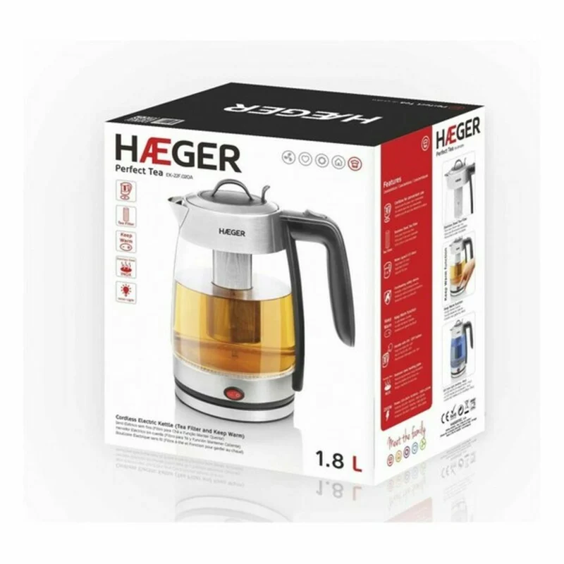 Bollitore Acqua e Teiera Elettrico Haeger EK-22F.020A Bianco Acciaio inox 2200 W