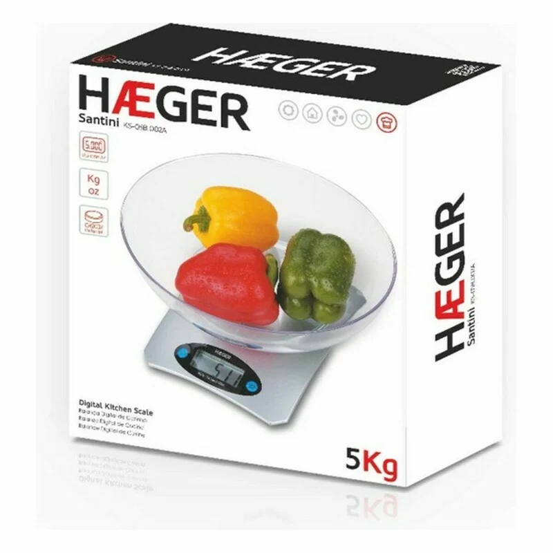 Bilancia da cucina digitale Haeger KS-05B.002B 5 kg Nero