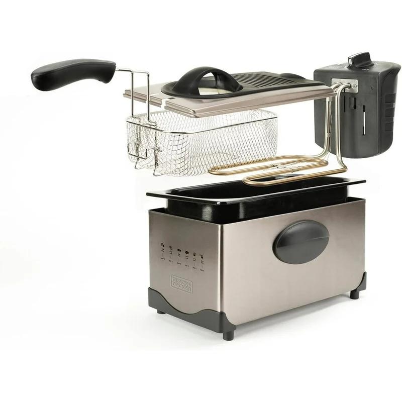 Friggitrice ad aria Black & Decker ES9730040B 2100 W 3 L Grigio
