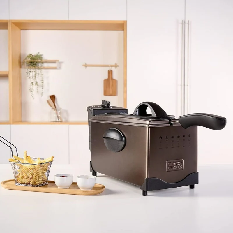 Friggitrice ad aria Black & Decker ES9730040B 2100 W 3 L Grigio
