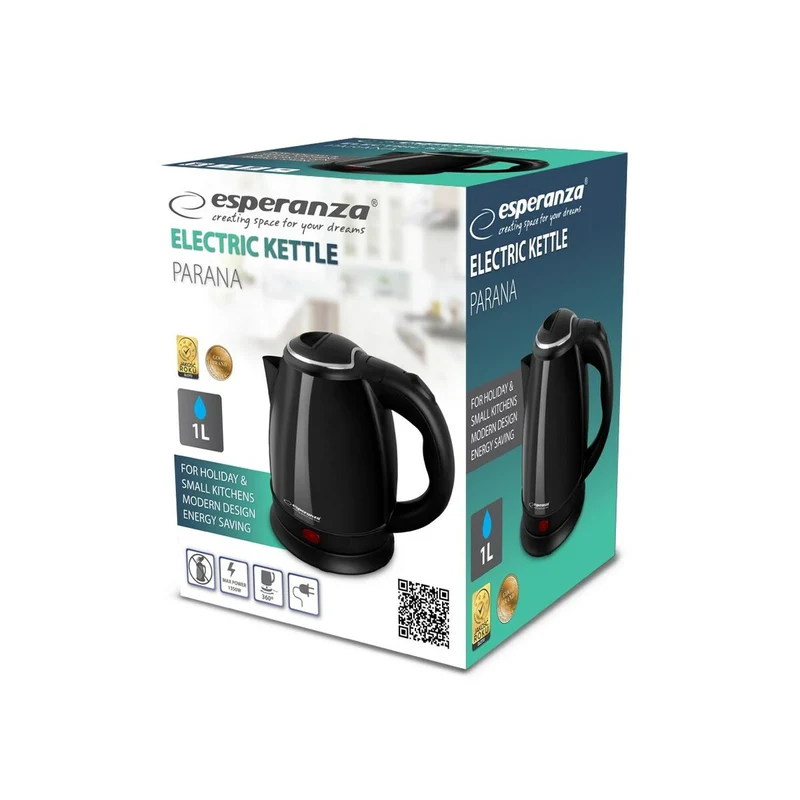 Bollitore Esperanza EKK128K Nero Acciaio inossidabile Plastica 1350 W 1 L