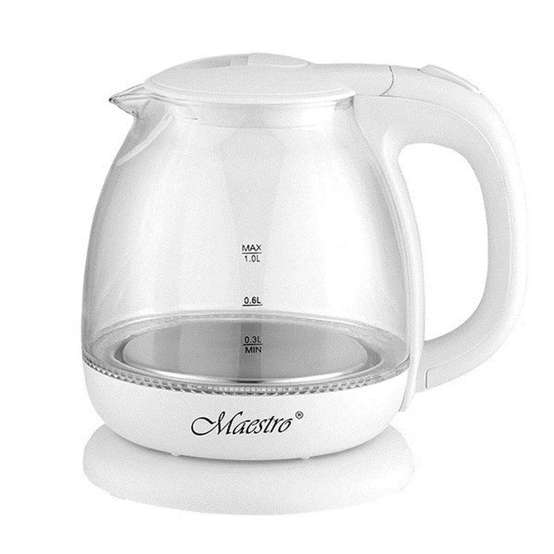 Bollitore Feel Maestro MR-055 Vetro Bianco 1100 W 1 L