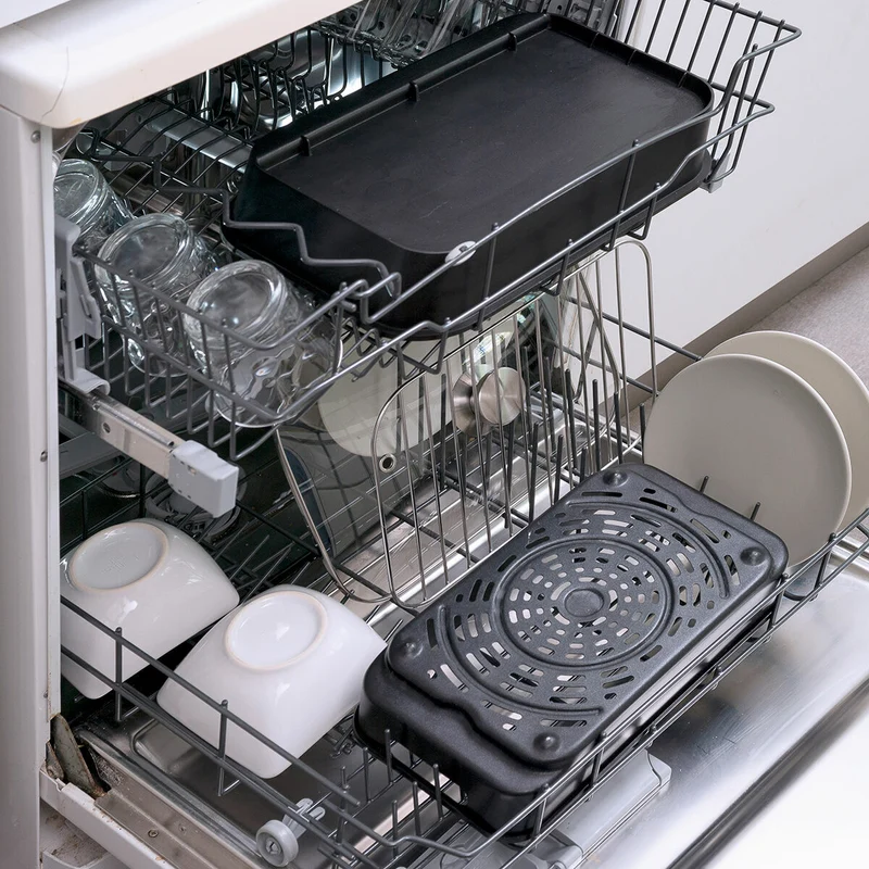 Friggitrice ad Aria con Griglia, Accessori e Ricettario InnovaGoods Fryinn 12-in-1 6000 Acciaio Nero 3400 W 6 L