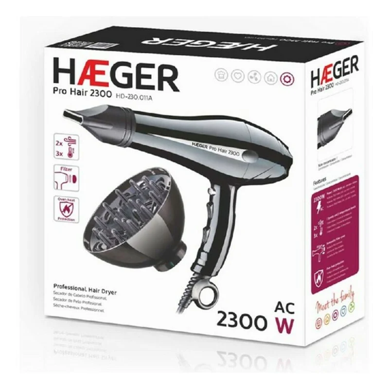 Asciugacapelli Haeger HD-230.011B 2300 W Nero 2300 W