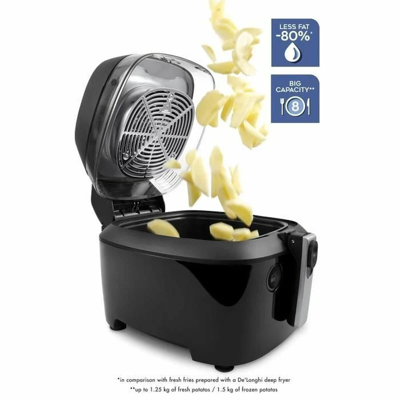 Friggitrice ad aria DeLonghi 1400 W Nera 1 L